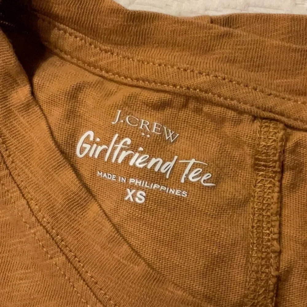 J. Crew Girlfriend Tee’s. Bundle: Brown S/S and Blue L/S. Nearly New. XS
